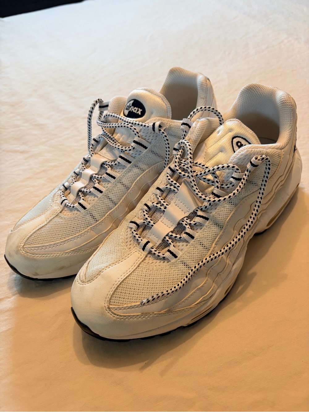 Nike White Men’s Sneakers with Black-Trim Laces